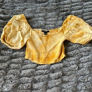 Tie dye yellow crop top